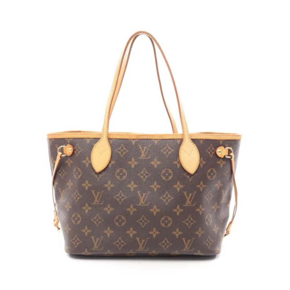 Louis Vuitton Neverfull Tote Bag Canvas Leather Monogram Brown